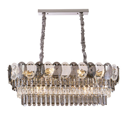 Sento 80'Lik Yemek Masası Üstü Sıralı Kristallli Avize