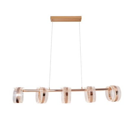 Linea 5'li Gold Sıralı Salon Sarkıt Led Avize
