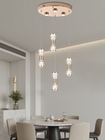 Sayen 4'Lü Yuvarlak Gold Sarkıt Led Avize
