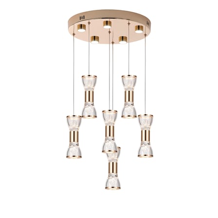 Sayen 6'Lı Yuvarlak Gold Sarkıt Led Avize