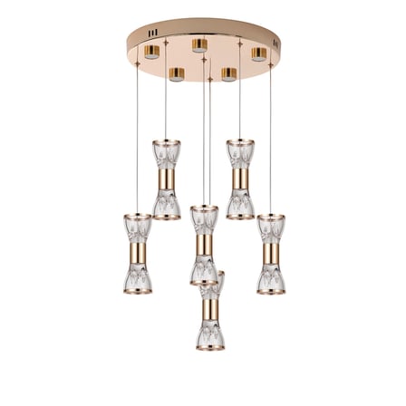 Sayen 6'Lı Yuvarlak Gold Sarkıt Led Avize