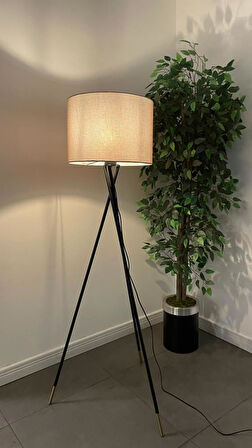 Papel Siyah Tripot Ayaklı Dekoratif Salon Lambader