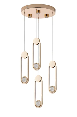 Beckett 4'lü Kristal Top Başlıklı Gold Sarkıt Led Avize