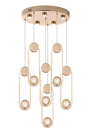 Beckett 6'Lı Kristal Top Başlıklı Gold Sarkıt Led Avize