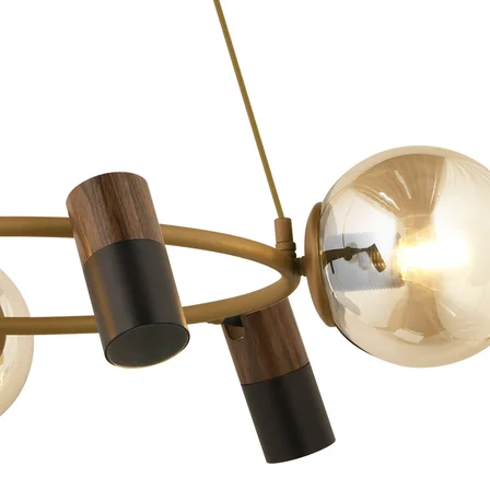 Viona Eskitme 8'li Yuvarlak Beyaz Camlı Spotlu Avize