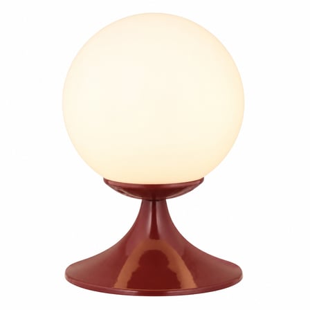 Esfera Bordo Beyaz Camlı Modern Masa Lambası, Salon Oturma Odası Yatak Odası Dekoratif Abajur