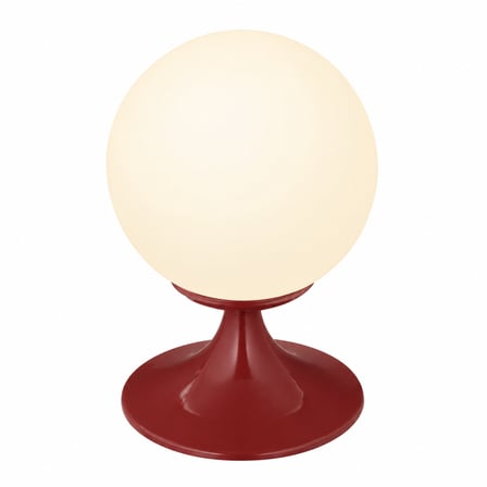 Esfera Bordo Beyaz Camlı Modern Masa Lambası, Salon Oturma Odası Yatak Odası Dekoratif Abajur