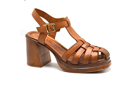 VENÜS 2413401Y PLATFORM TOPUK DERİ KADIN SANDALET