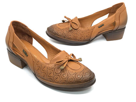 Venüs Opia Hakiki Deri Comfort Ortopedik Kadın Kısa Topuklu Ayakkabı