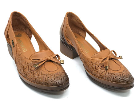 Venüs Opia Hakiki Deri Comfort Ortopedik Kadın Kısa Topuklu Ayakkabı