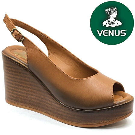 Venüs Torik Hakiki Deri Comfort Ortopedik Dolgu Taban Kadın Sandalet
