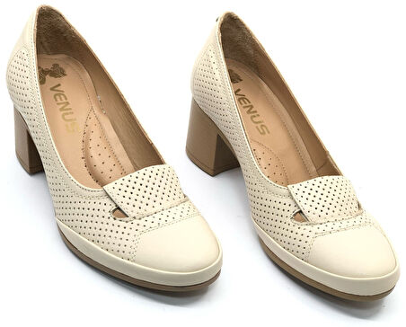 Venüs Apus Hakiki Deri Comfort Ortopedik Kadın Topuklu Ayakkabı