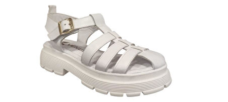 VENÜS 2409211Y BURNU KAPALI KADIN DERİ SANDALET