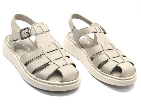 Venüs Yavanna Hakiki Deri Comfort Ortopedik Kadın Sandalet