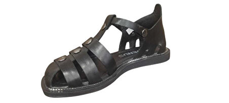 VENÜS 2512202Y DÜZ TABAN BURNU KAPALI KADIN DERİ SANDALET