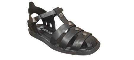 VENÜS 2512202Y DÜZ TABAN BURNU KAPALI KADIN DERİ SANDALET