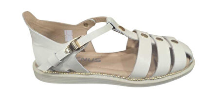 VENÜS 2512202Y DÜZ TABAN BURNU KAPALI KADIN DERİ SANDALET