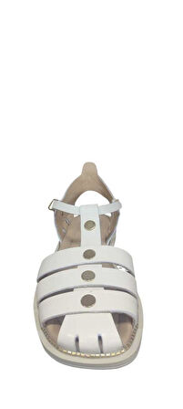 VENÜS 2512202Y DÜZ TABAN BURNU KAPALI KADIN DERİ SANDALET