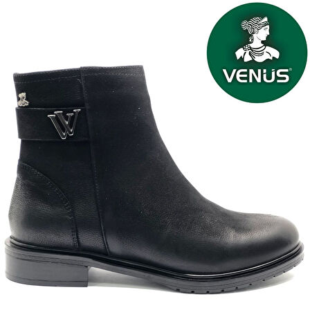 Venüs Vacca Hakiki Deri Düz Kaymaz Taban Ortopedik Kadın Bot