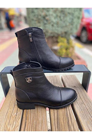 VENÜS 2253409K TOPUKLU FERMUARLI GÜNLÜK DERİ KADIN BOT