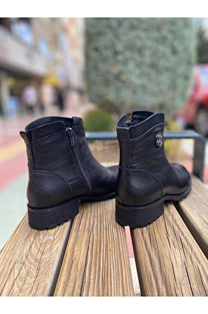 VENÜS 2253409K TOPUKLU FERMUARLI GÜNLÜK DERİ KADIN BOT