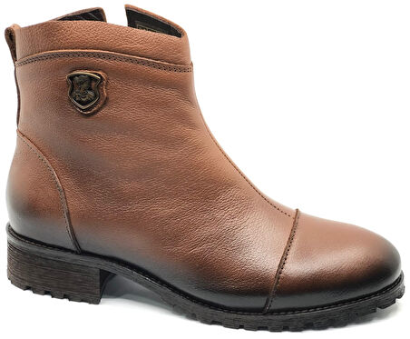 Venüs Marsel Hakiki Deri Düz Kaymaz Taban Ortopedik Kadın Bot