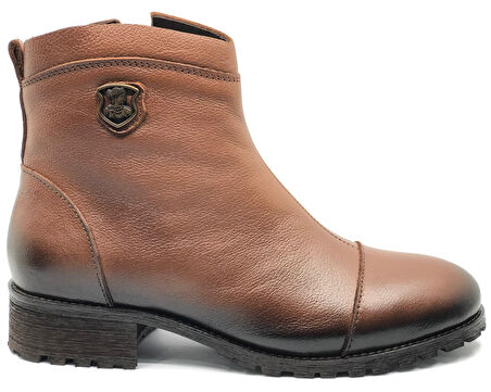 Venüs Marsel Hakiki Deri Düz Kaymaz Taban Ortopedik Kadın Bot