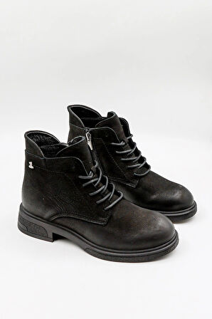 Venüs Kadın Bağcıklı Hakiki Deri Bot 2551020K - Siyah - 36