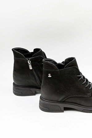 Venüs Kadın Bağcıklı Hakiki Deri Bot 2551020K - Siyah - 36