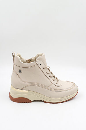 Venüs Kadın Deri Bağcıklı Bot 2313091K - Bej - 36