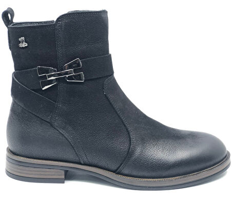 Venüs Kay Hakiki Deri Düz Kaymaz Taban Ortopedik Kadın Bot