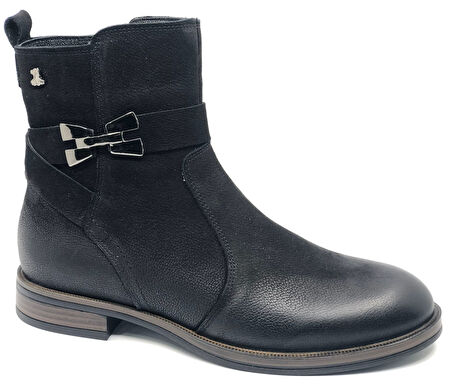 Venüs Kay Hakiki Deri Düz Kaymaz Taban Ortopedik Kadın Bot