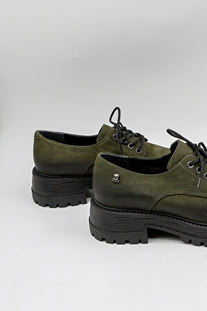 Venüs 2554601k Kadın Deri Bağcıklı Ayakkabı - Yeşil - 36