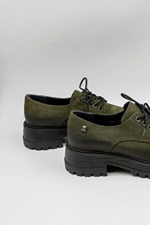 Venüs 2554601k Kadın Deri Bağcıklı Ayakkabı - Yeşil - 36