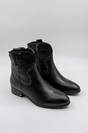 Venüs Kadın Hakiki Deri Maskülen Günlük Bot 2152713K - Siyah - 36