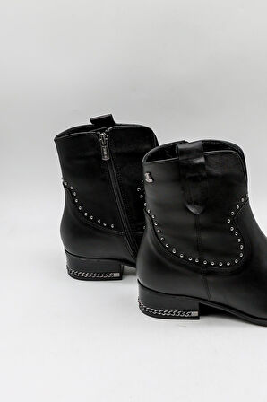 Venüs Kadın Hakiki Deri Maskülen Günlük Bot 2152713K - Siyah - 36