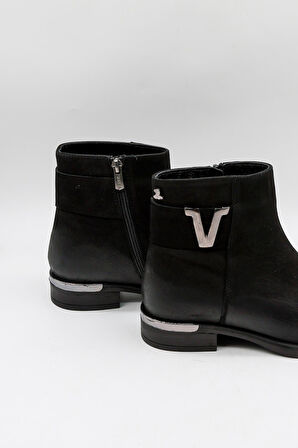 Venüs Kadın Hakiki Deri Yanı Toka Detaylı Günlük Bot 2553202K - Siyah - 36