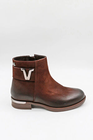 Venüs Kadın Hakiki Deri Yanı Toka Detaylı Günlük Bot 2553202K - Kahve - 36