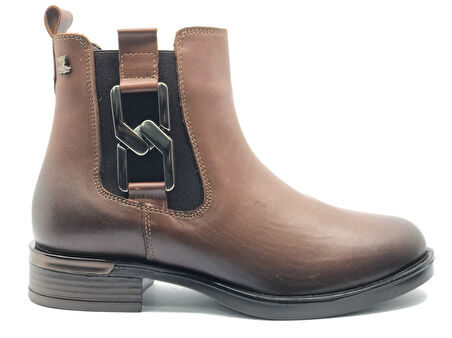 Venüs Apricus Hakiki Deri Düz Kaymaz Taban Ortopedik Kadın Bot