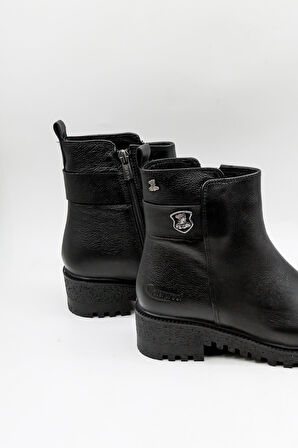 Venüs Kadın Hakiki Deri Waterproof Fermuarlı Bot 1950839K - Siyah - 36