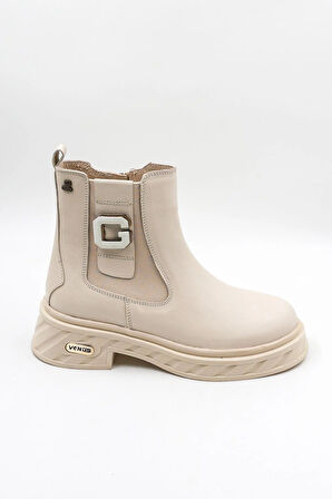 Venüs Kadın Hakiki Deri Bot 2550601K - Bej - 36