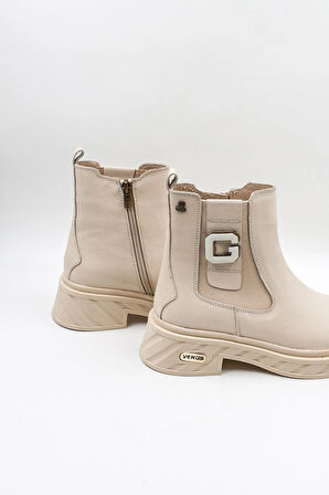 Venüs Kadın Hakiki Deri Bot 2550601K - Bej - 36