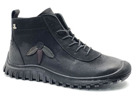 Venüs Punka Hakiki Deri Kaymaz Taban Ortopedik Kadın Bot