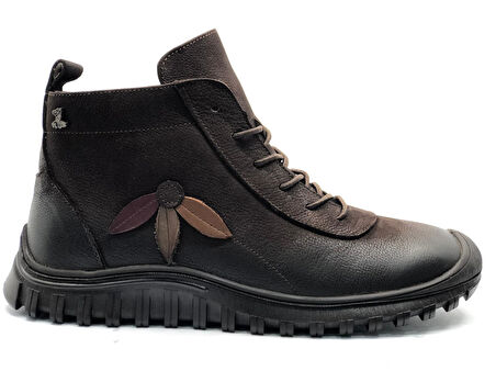 Venüs Punka Hakiki Deri Kaymaz Taban Ortopedik Kadın Bot