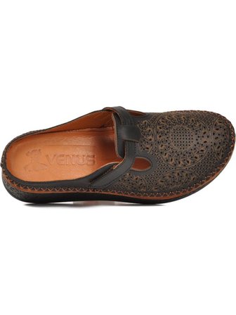VENÜS 26190250Y DOLGU TOPUK BURNU KAPALI DERİ KADIN TERLİK