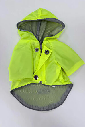 Patilinka Kedi Köpek Kışlık Kıyafet – Yeşil Kapüşonlu Yağmurluk
