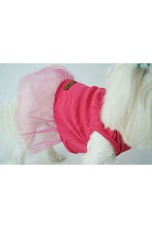 Patilinka Kedi Köpek Yazlık Kıyafet – Fuşya Tütü Elbise