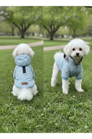 Kedi - Köpek Kapitoneli Şişme Kalın Yağmur ve Kar Geçirmez Kışlık Mont - Yelek - Kıyafeti