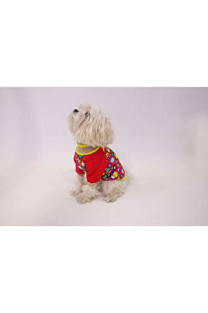 Patilinka Kedi Köpek Kışlık Kıyafet – Kırmızı İçi Şardonlu Desenli Sweat