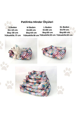 Patilinka Kedi Köpek Minderi – Gökyüzü Baloncukları Yumuşak Minder – Yatak